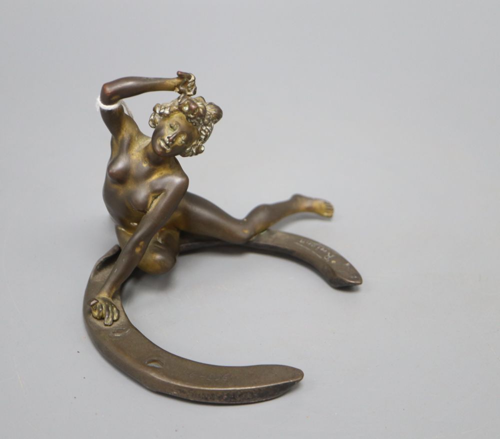 Georges Recipon, French, 1860-1920 , an erotic bronze figure, signed Recipon 1908-1911 and Susse Fs. Ed., and with stamped Susse Frer